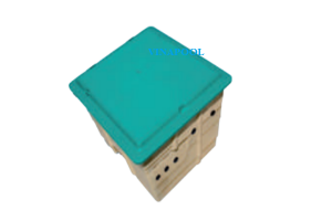 Boxes for pool equipment made of composite